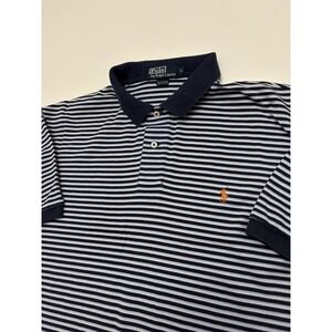 VTG Polo Ralph Lauren Striped Collared Cuffed Short Sleeve Polo Shirt SZ L
